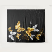 Tenture Papillons d'or et de blanc (Devant (Horizontal))