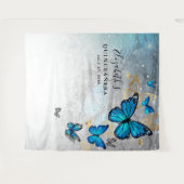 Tenture Papillons dorés et bleus - Fonds photographiques e (Devant (Horizontal))