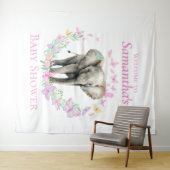 Tenture Papillons Eléphants mignons (En situation (horizontale))