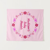 Tenture Papillons et Fleurs Bébé Fille Rose Personnalisé (Devant (Horizontal))