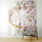 Tenture Papillons jardin baby shower photo fond (En situation)