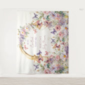 Tenture Papillons jardin baby shower photo fond (Devant)