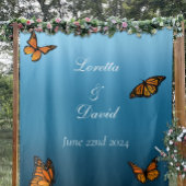 Tenture Papillons Monarque Blue Ombre