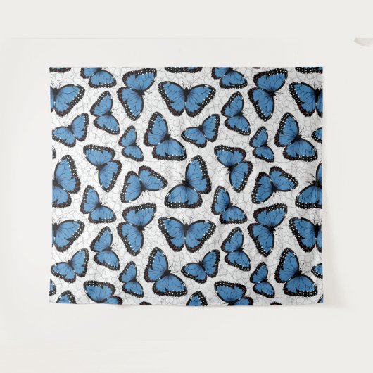 Tenture Papillons morpho bleu (Devant (Horizontal))