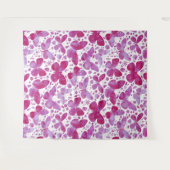 Tenture Papillons Motif Aquarelle rose (Devant (Horizontal))