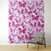 Tenture Papillons Motif Aquarelle rose (En situation)