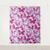 Tenture Papillons Motif Aquarelle rose (Devant)