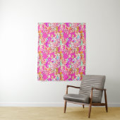 Tenture Papillons, Pastels sur Fuchsia rose (En situation)
