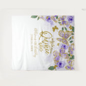 Tenture Papillons pourpres Quinceanera Fond Floral (Devant (Horizontal))