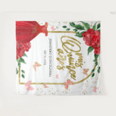 Tenture Papillons Quinceanera rouge arrière-plan (Devant (Horizontal))