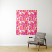Tenture Papillons, rose, fuchsia et corail (En situation)