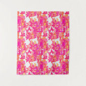 Tenture Papillons, rose, fuchsia et corail (Devant)