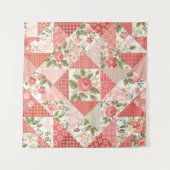 Tenture Papillons rose Patchwork sans couture (Devant (Horizontal))