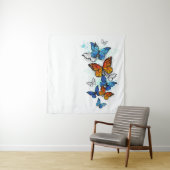 Tenture Papillons volants Morpho et Monarch (En situation)