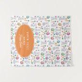 Tenture Pâques Bunny Party Brunch de table de déjeuner (Devant (Horizontal))