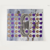 Tenture PARACHUTES, CŒUR POURPRE et AILES AEROPORTEES (Devant (Horizontal))