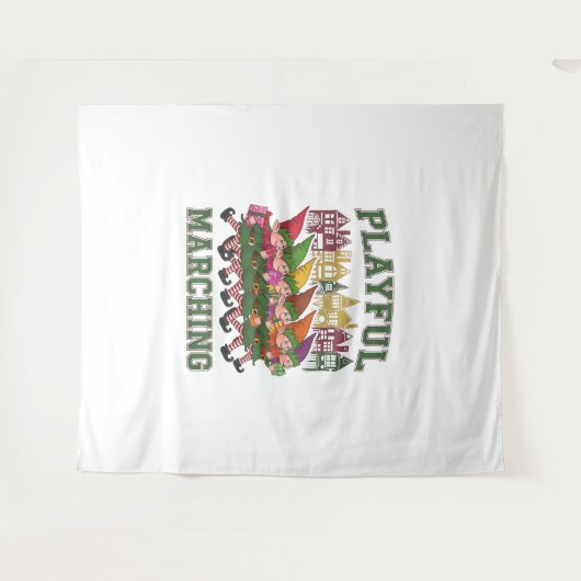 Tenture Parade des elfes de Noël (Devant (Horizontal))