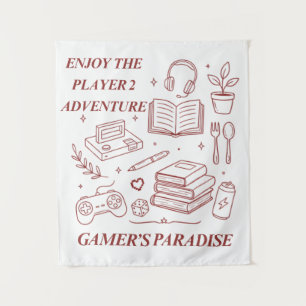 Tenture Paradis de jeu confortable - Ligne d'art rétro