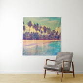 Tenture Paradis tropical : mer, hôtel, plage. (En situation)