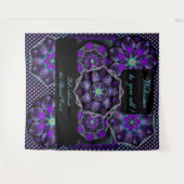 Tenture Parapluie violet & coeurs .7 (Devant (Horizontal))