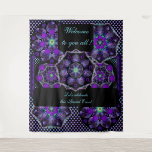 Tenture Parapluie violet & coeurs .7