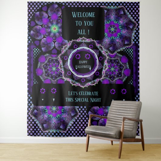 Tenture Parapluie violet & coeurs .7 (En situation)