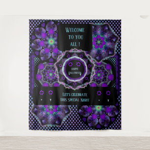 Tenture Parapluie violet & coeurs .7