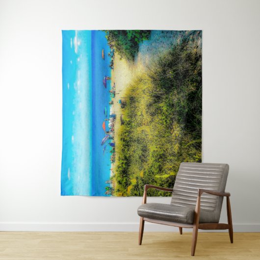 Tenture Parasols de plage le long de l'océan (En situation)