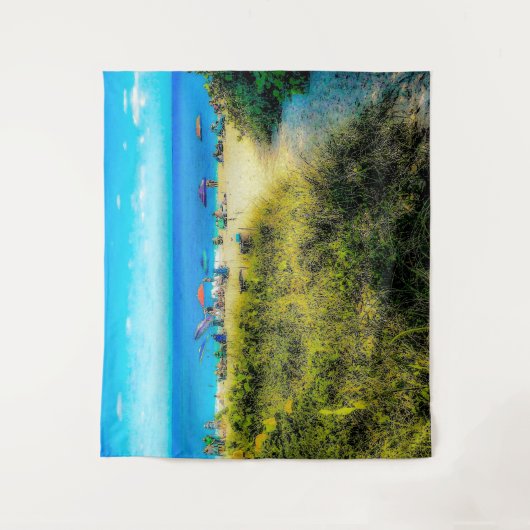 Tenture Parasols de plage le long de l'océan (Devant)