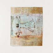 Tenture Parchemin d'antiquité VITRUVIEN Leonardo Da Vinci (Devant)