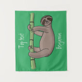 Tenture Paresse souriante mignon sur dessin animé en bambo (Devant)