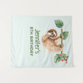 Tenture Paresseux Mignon Suspendu à l'Envers Aquarelle Ann (Devant (Horizontal))