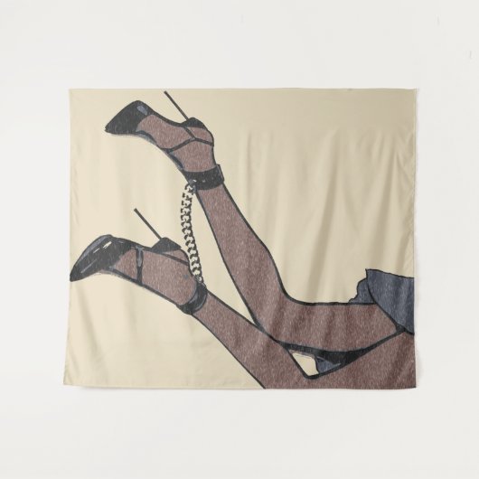 Tenture Parfaitement liée - minuscule fille aux talons et  (Devant (Horizontal))