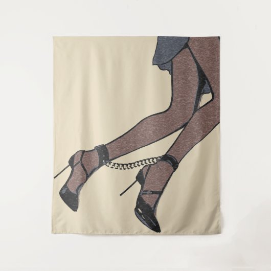 Tenture Parfaitement liée - minuscule fille aux talons et  (Devant)