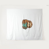 Tenture Parfum mignonne avec tasse de café - Animal confor (Devant (Horizontal))