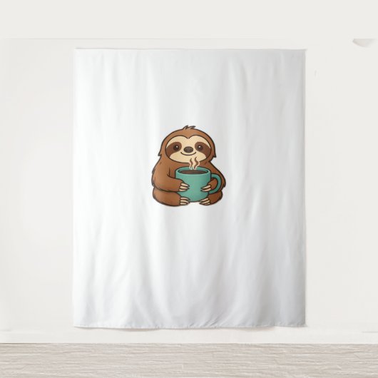 Tenture Parfum mignonne avec tasse de café - Animal confor (Devant)