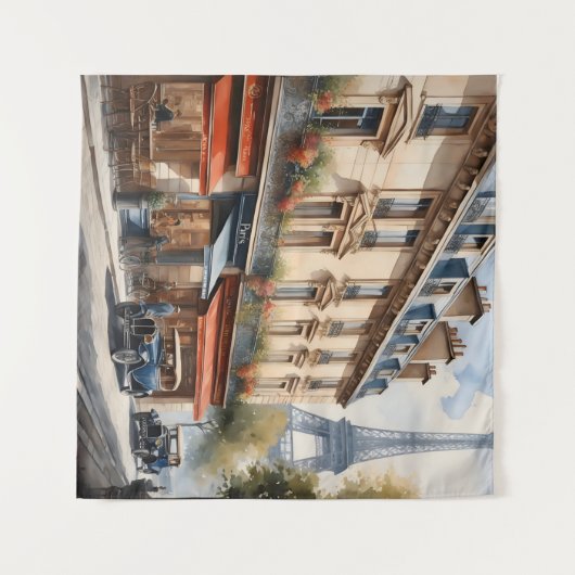 Tenture Paris aquarelle (Devant (Horizontal))