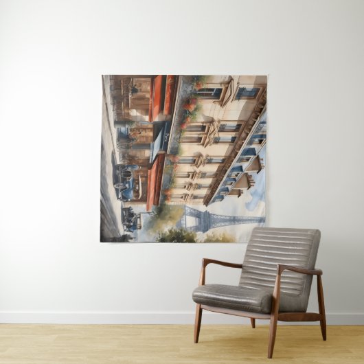 Tenture Paris aquarelle (En situation (horizontale))