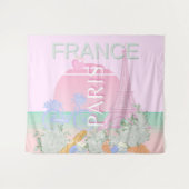 Tenture Paris, France, Travel Art, Preppy, Pastel, Rose (Devant (Horizontal))