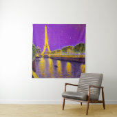 Tenture Paris le long de la Seine sous les étoiles (En situation)