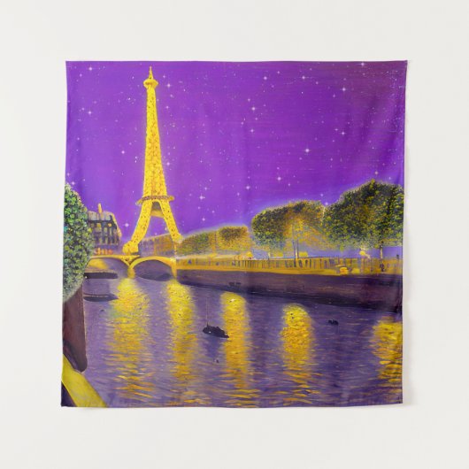 Tenture Paris le long de la Seine sous les étoiles (Devant)