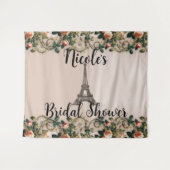 Tenture Paris Rose Vins Tour Eiffel Shabby Chic (Devant (Horizontal))