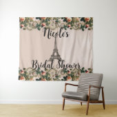 Tenture Paris Rose Vins Tour Eiffel Shabby Chic (En situation (horizontale))