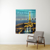 Tenture Paris sous un ciel bleu turquoise (En situation)