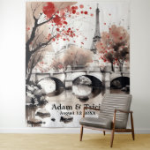 Tenture Parisian Autumn Dream Wedding Backdrop (En situation)