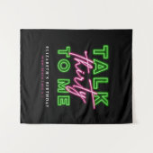 Tenture Parle-moi salement Trente Néon vert & rose (Devant (Horizontal))