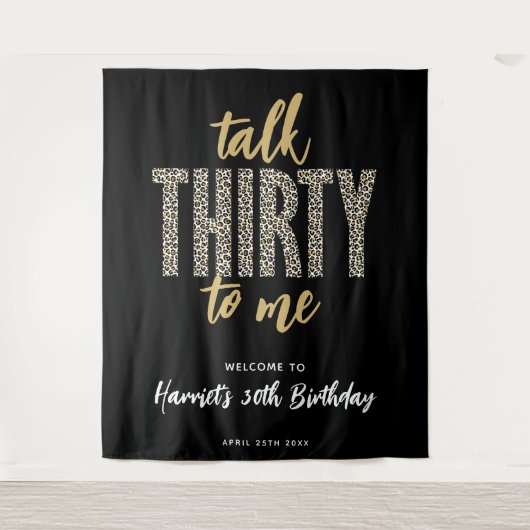 Tenture Parle-moi TRENTE ! Photo du 30e anniversaire (Devant)