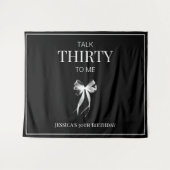 Tenture Parlez trente à moi Blanc Bow 30e fête d'anniversa (Devant (Horizontal))