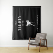 Tenture Parlez trente à moi Blanc Bow 30e fête d'anniversa (En situation)