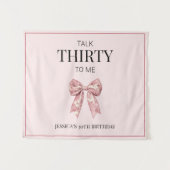 Tenture Parlez trente à moi rose Bow 30e fête d'anniversai (Devant (Horizontal))